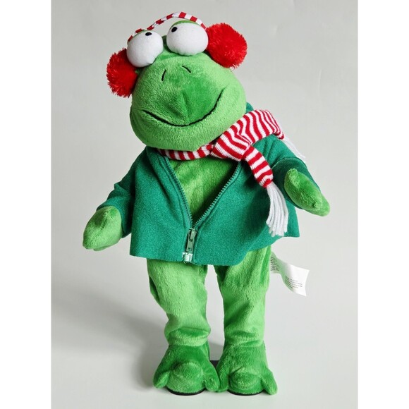 Gemmy Christmas Frog Animated Plush Toy Dancing Singing Apple Bottom Jeans - Picture 2 of 14